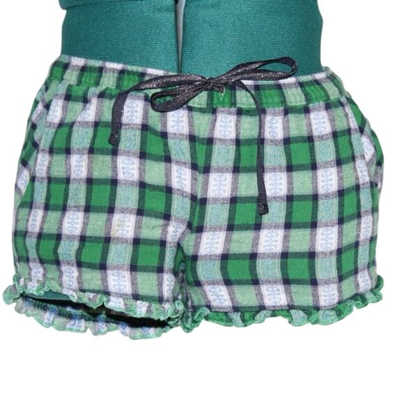 Jasmine & Ginger Other - Jasmine & Ginger Shorts Green Plaid Flannel Sleepwear Women XS